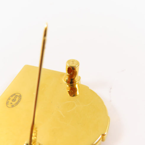 CHANEL CC Brooch Metal Gold