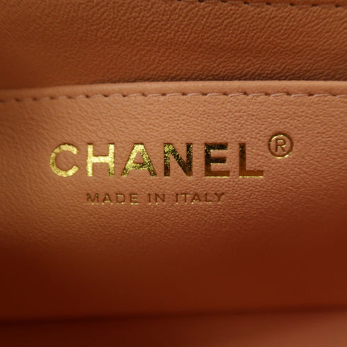 CHANEL Quilted CC Classic 17 Chain Shoulder Bag Lambskin Leather Pink