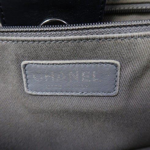 CHANEL Quilted CC SHW Chain Shoulder Bag Calfskin Leather Black v5