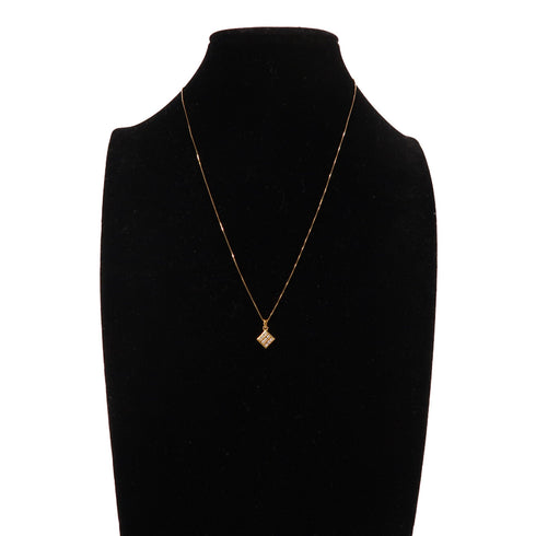 Jewelry Diamond Necklace 3.0g 18K Yellow Gold