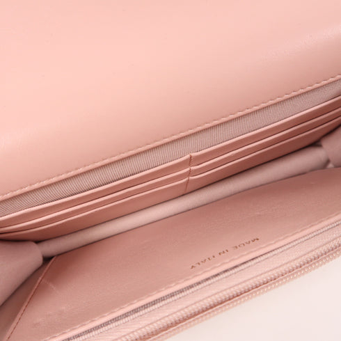 CHANEL CC GHW Wallet On Chain Shoulder Bag Lambskin Leather Pink