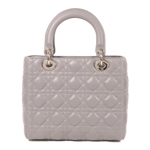 Christian Dior CD SHW Lady Dior 2 Way Bag 18-MA-1116 Lambskin Leather Grey