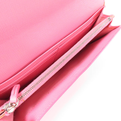 FENDI SHW Long Wallet Calfskin Leather Pink
