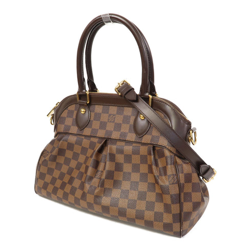 LOUIS VUITTON LV GHW Trevi PM 2 Way Shoulder Bag N51977 Damier Ebene Brown