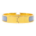 HERMES GHW Clic H Bracelet Metal Gold/Blue