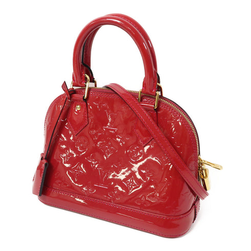 LOUIS VUITTON LV GHW Alma BB 2 Way Shoulder Bag M90174 Monogram Vernis Red