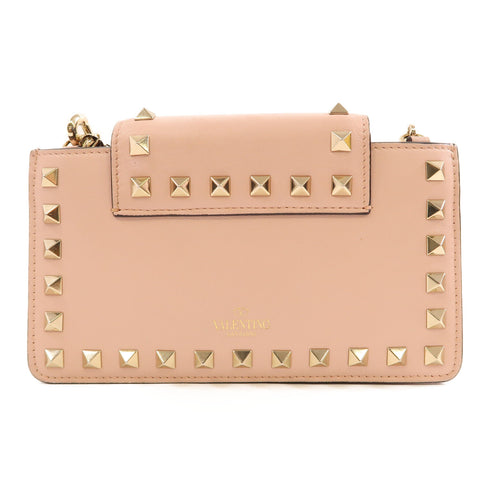 Valentino GHW Chain Shoulder Clutch Bag Calfskin Leather