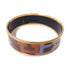 HERMES Bangle Bracelet Accessories Enamel Metal Gold Brown