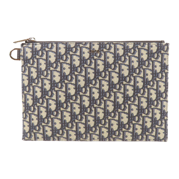 Christian Dior CD SHW A5 FLAT CASE Clutch Bag Canvas Blue