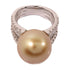 Fine Jewelry 15.24 ct Pearl 1.120ct Diamond Ring US#6.75 18K White Gold