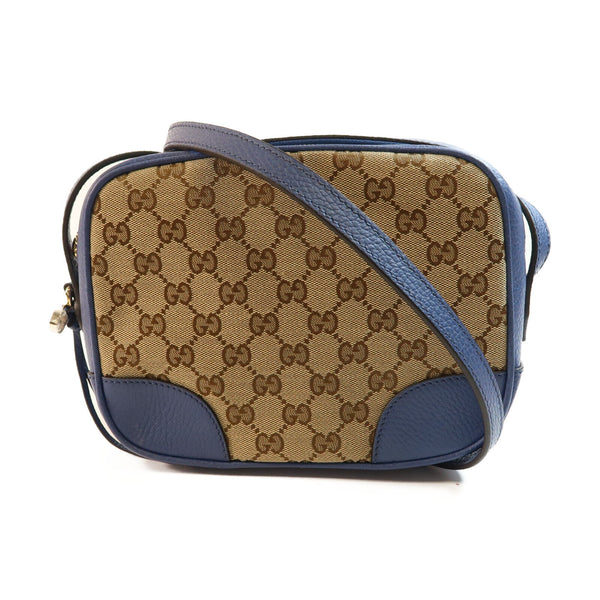 GUCCI GG GHW Shoulder Bag Canvas 449413 Blue