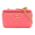 CHANEL CC GHW Vanity Case Chain Shoulder Bag AP3204 Calfskin Leather Pink