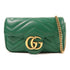 GUCCI GHW GG Marmont Chain Shoulder Bag Leather Green 476433
