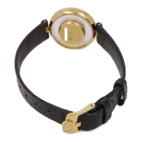 Chopard Happy Diamonds 4097 Quartz Watch 18K Yellow Gold Leather Belt