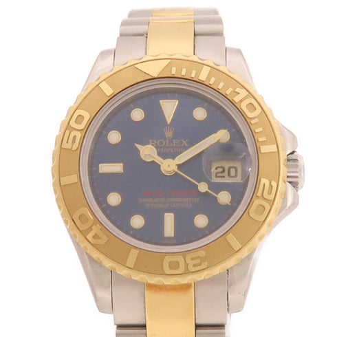 ROLEX Yacht Master Automatic Watch 169623 18K Yellow Gold/Stainless Steel Blue