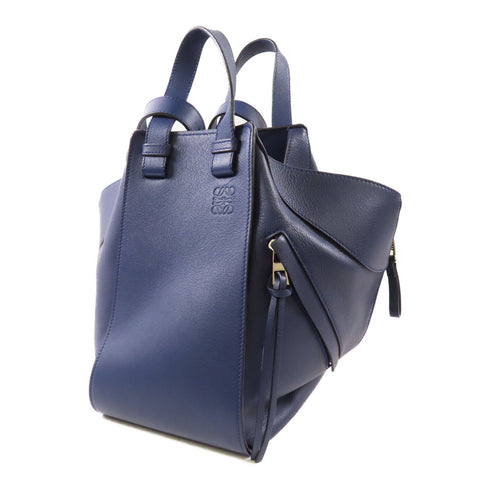 LOEWE SHW Hammock 2 Way Shoulder Bag Calfskin Leather Navy