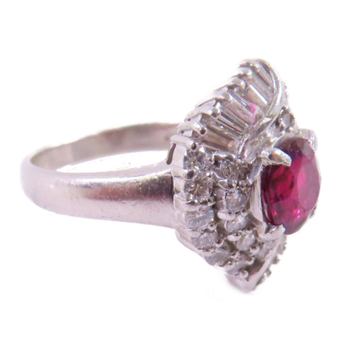 Jewelry Ruby Diamond Ring US#5.5 PT900 Platinum