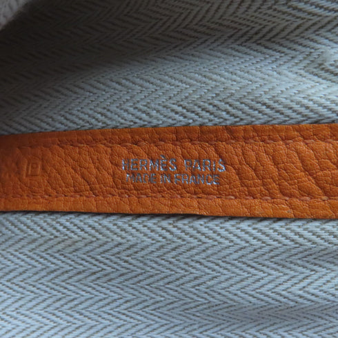 HERMES PHW Garden Party PM Handbag Negonda Leather Orange