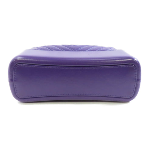 CHANEL CC GHW SHW Gabrielle Chain Shoulder Bag Calfskin Leather Purple