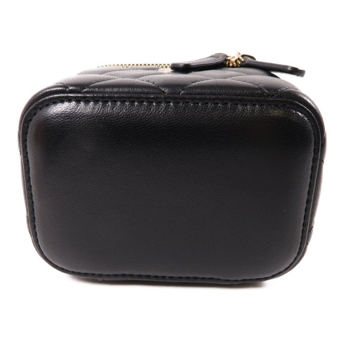 CHANEL CC GHW Vanity Case Chain Shoulder Bag Lambskin Leather Black
