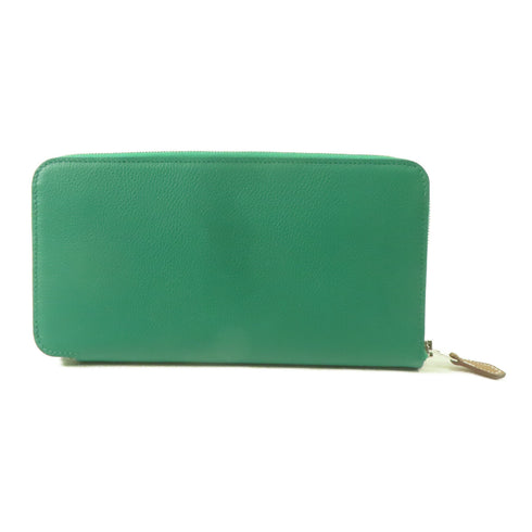 HERMES PHW Silk-in Wallet Long Wallet Evercolor Leather Vert Vertigo
