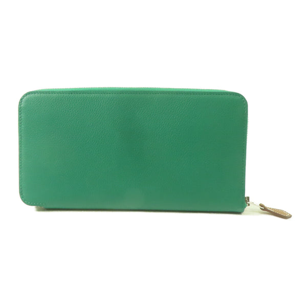 HERMES PHW Silk-in Wallet Long Wallet Evercolor Leather Vert Vertigo