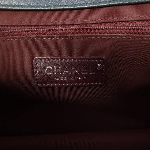 CHANEL Quilted CC SHW Chain Shoulder Bag Caviar Green