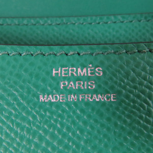 HERMES PHW Constance 24 Shoulder Bag H056347CK Epsom Leather Vert Jade Green