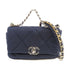 CHANEL Quilted CC Chanel 19 Chain Shoulder Bag Handbag Canvas Navy