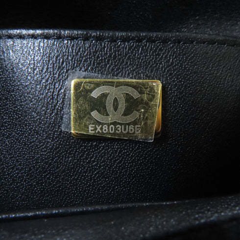 CHANEL CC GHW Crystal CC Mini Flap Chain Shoulder Bag Velvet Black