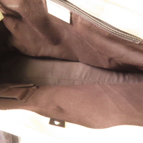 GUCCI GG SHW Tote Shoulder Bag 114288 Coated Canvas Brown/White