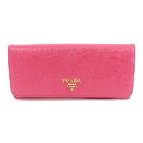 PRADA GHW Long Wallet 1M1132 Saffiano Leather Pink