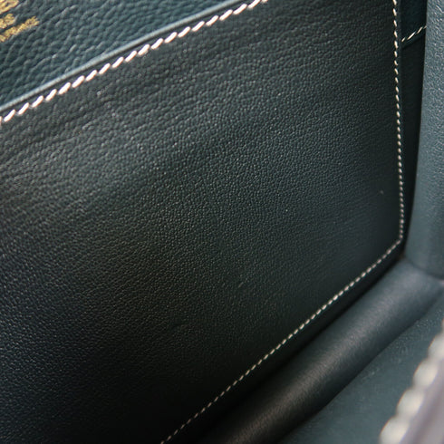 HERMES GHW Roulis 23 Shoulder Bag Evercolor Leather Vert Cypres Green