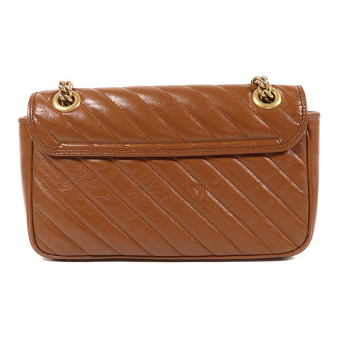 GUCCI GG GHW GG Marmont Chain Shoulder Bag 443497 Calfskin Leather Brown