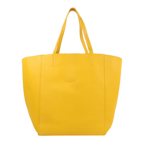 CELINE Tote Bag Shoulder Bag Calfskin Leather Yellow