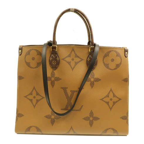 LOUIS VUITTON LV GHW On The Go GM 2 Way Shoulder Tote Bag M45320 Monogram Giant v1