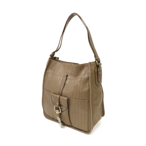 Chloe SHW Shoulder Bag Calfskin Leather Greige