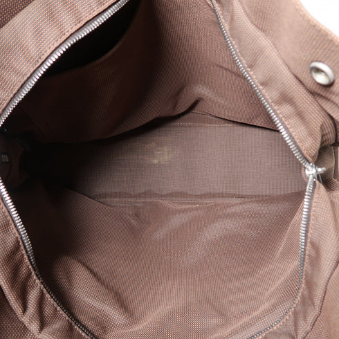 HERMES PHW Ale Line Hand Bag Canvas Brown
