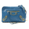 BALENCIAGA GHW Shoulder Bag Calfskin Leather Blue 467229