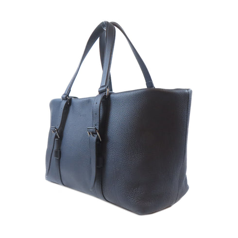 GUCCI GG SHW Tote Bag Calfskin Leather Navy