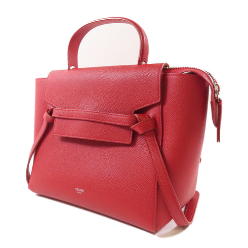 CELINE SHW Micro Belt Bag 2 Way Bag S-AT 3198 S Calfskin Leather Red