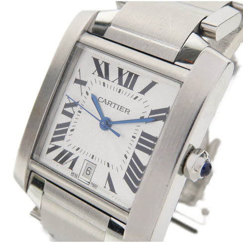 CARTIER Tank Francaise Automatic Watch W51002Q3 Stainless Steel Silver