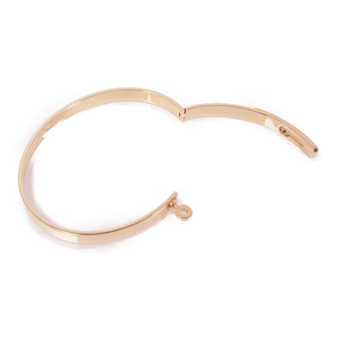 HERMES Kelly Bracelet Bangle 18K Pink Gold/Diamond