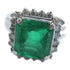FINE JEWELRY 5.44ct Emerald 0.68ct Diamond Ring US#9 PT900 Platinum