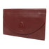CARTIER Clutch Bag Pouch Calfskin Leather Red