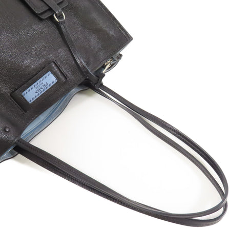 PRADA SHW Shoulder Bag Glace Calfskin Leather/Suede 1BG122 Nero/Astrale