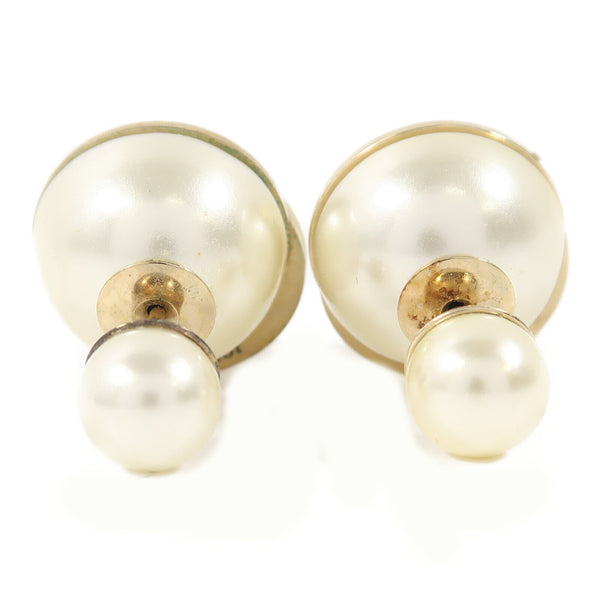 Christian Dior CD Earrings Metal/PVC Gold White