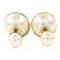 Christian Dior CD Earrings Metal/PVC Gold White