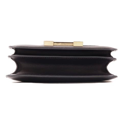 HERMES GHW Constance 24 Shoulder Bag Evercalf Leather Bleu Indigo