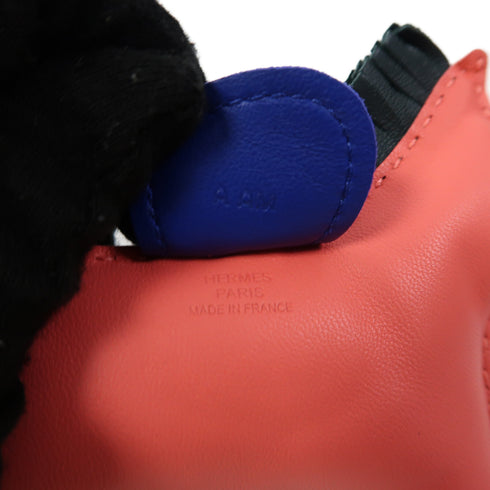 HERMES Rodeo GM Charm Swift Leather Pink/Blue